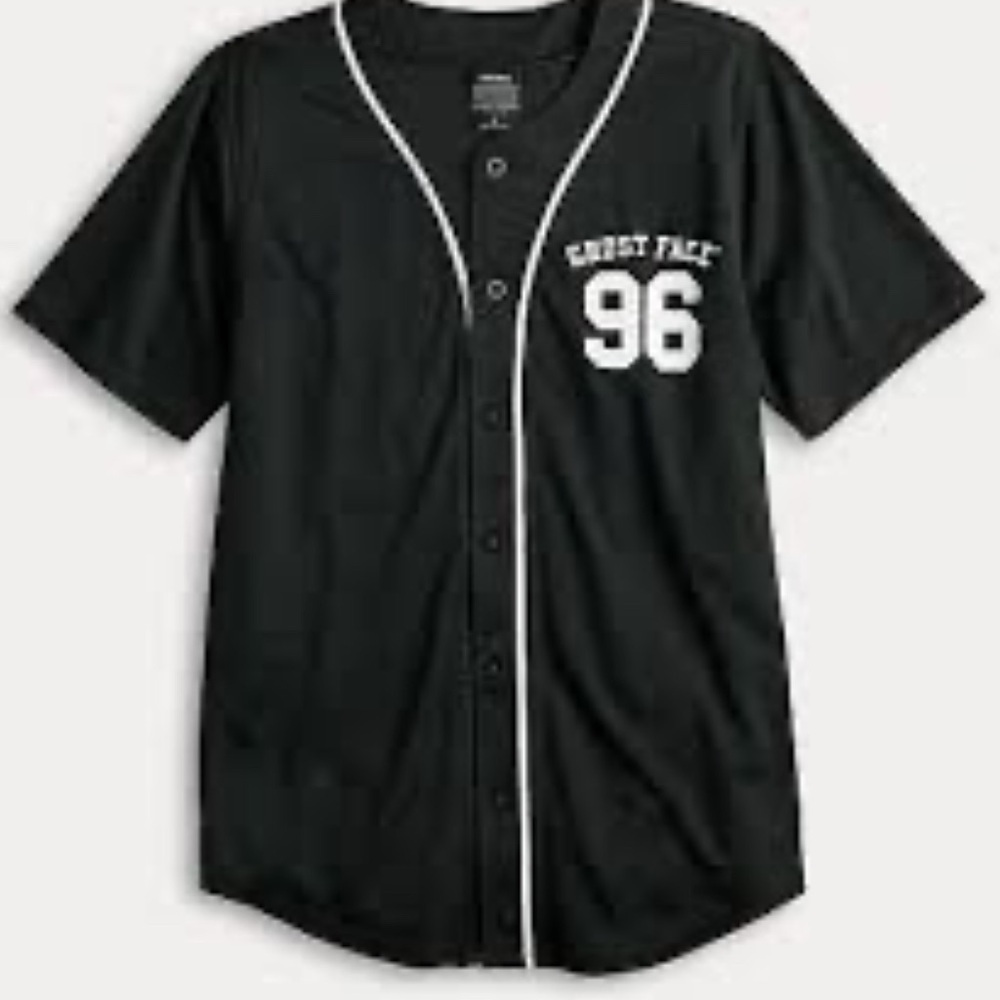 Black Ghost Face 96 Button-Up Jersey - Picture 6 of 8